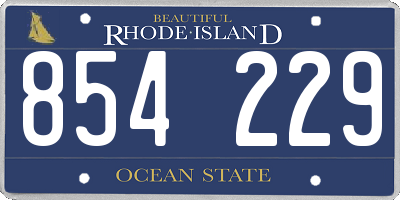 RI license plate 854229