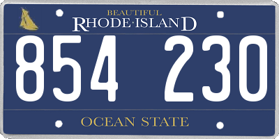 RI license plate 854230