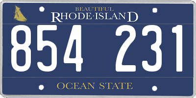 RI license plate 854231