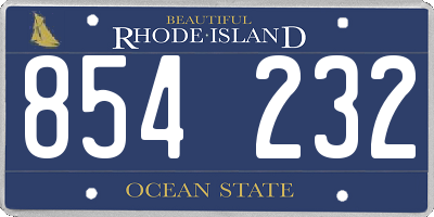 RI license plate 854232