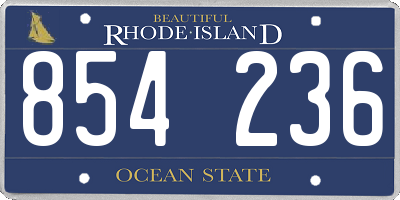 RI license plate 854236