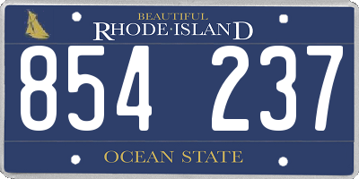 RI license plate 854237