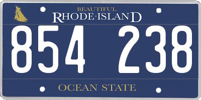 RI license plate 854238