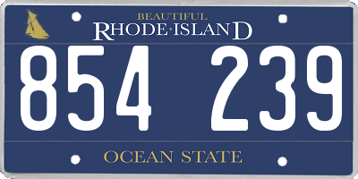 RI license plate 854239