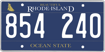RI license plate 854240