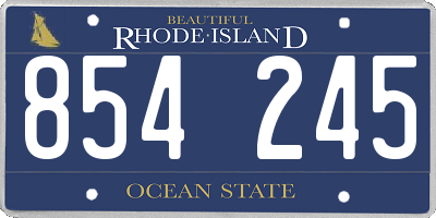 RI license plate 854245