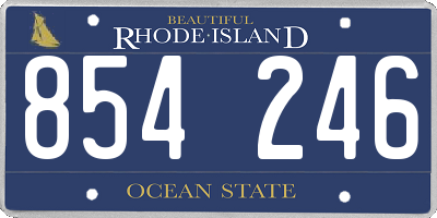 RI license plate 854246