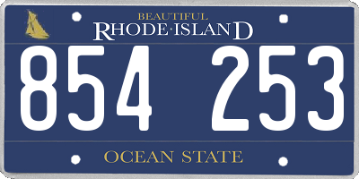 RI license plate 854253