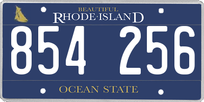 RI license plate 854256
