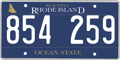 RI license plate 854259