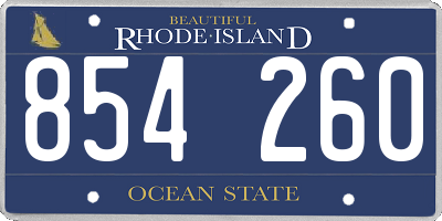 RI license plate 854260