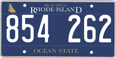 RI license plate 854262