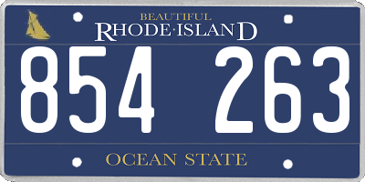 RI license plate 854263