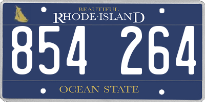 RI license plate 854264