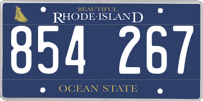 RI license plate 854267