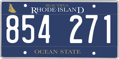 RI license plate 854271