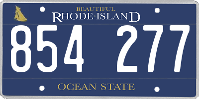 RI license plate 854277