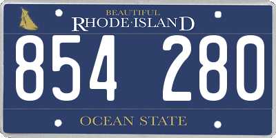 RI license plate 854280