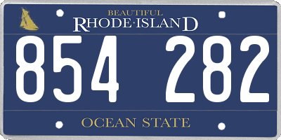 RI license plate 854282