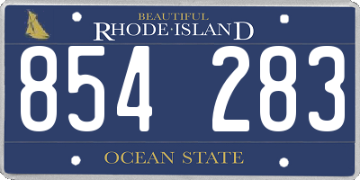 RI license plate 854283