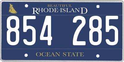 RI license plate 854285