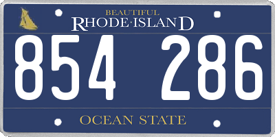 RI license plate 854286