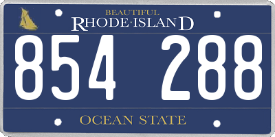 RI license plate 854288