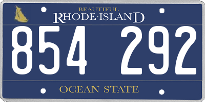 RI license plate 854292