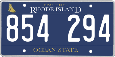 RI license plate 854294