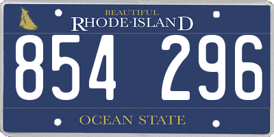 RI license plate 854296