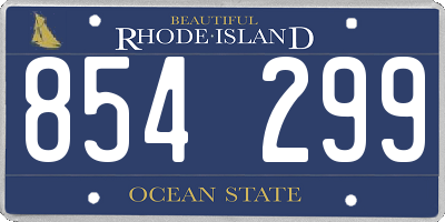 RI license plate 854299