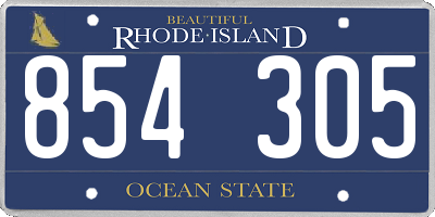 RI license plate 854305