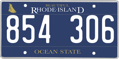 RI license plate 854306