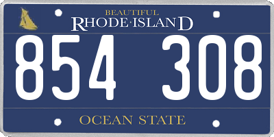 RI license plate 854308
