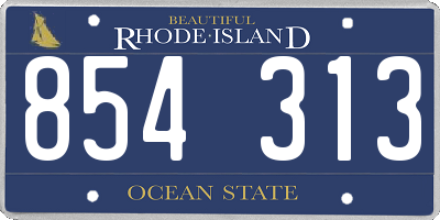 RI license plate 854313