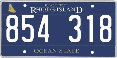 RI license plate 854318