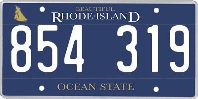 RI license plate 854319