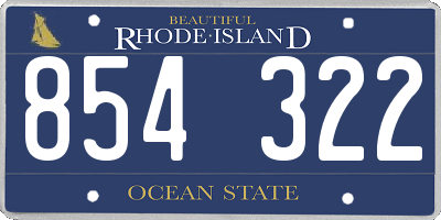 RI license plate 854322