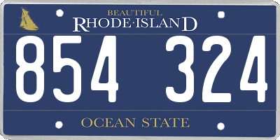 RI license plate 854324