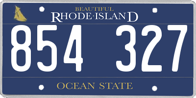 RI license plate 854327