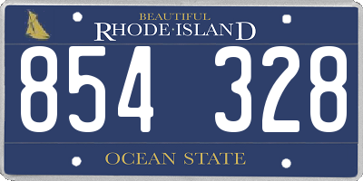 RI license plate 854328