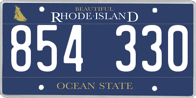 RI license plate 854330