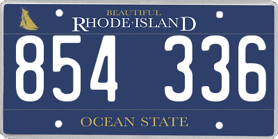 RI license plate 854336