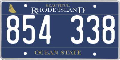 RI license plate 854338