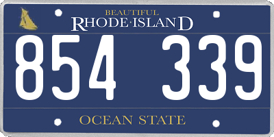 RI license plate 854339
