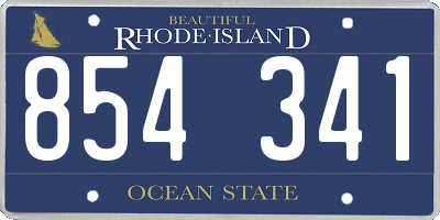 RI license plate 854341