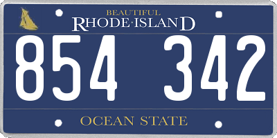 RI license plate 854342