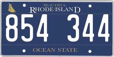 RI license plate 854344