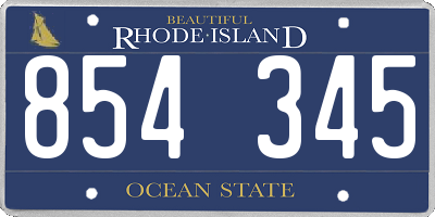 RI license plate 854345