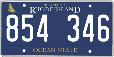 RI license plate 854346
